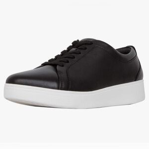 FitFlop Rally low top Leather Black Sneakers Women’s 10 New no Box